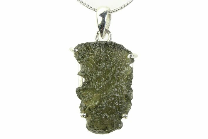 Green Moldavite Tektite Pendant ( g) - Czech Republic #359282